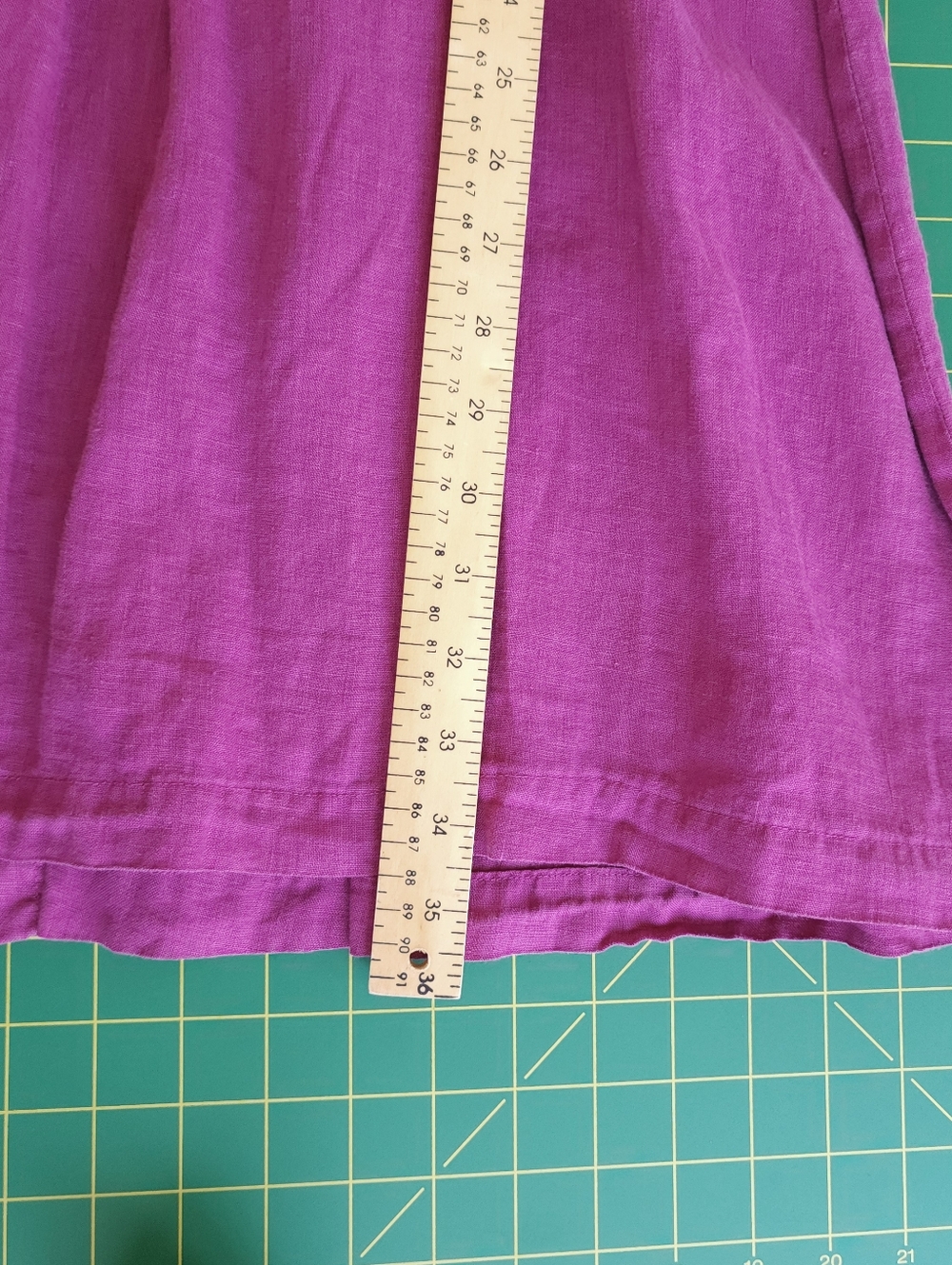 MATCH POINT Magenta Button-Front Linen Tunic - Picture 4 of 10